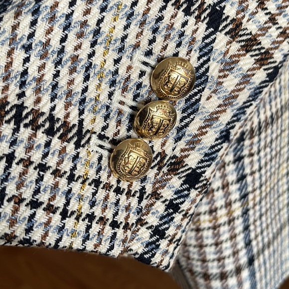 Talbots Plaid Double Breasted Blazer - Picture 5 of 11